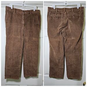 LL Bean Stretch Country Corduroy Pants Men's 35x29 Brown Classic Fit 502835